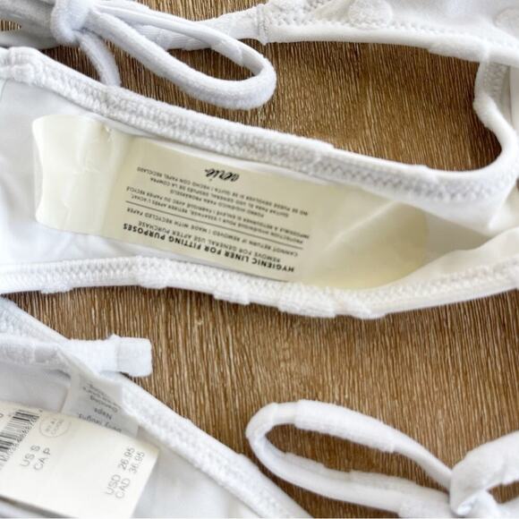 Aerie Terry Low Rise Tie Cheekiest Bikini Bottom in Floral White Size Small NWT - Picture 4 of 7